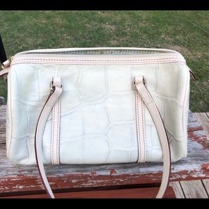 Vintage Dooney & Bourke crocodile print leather handbag